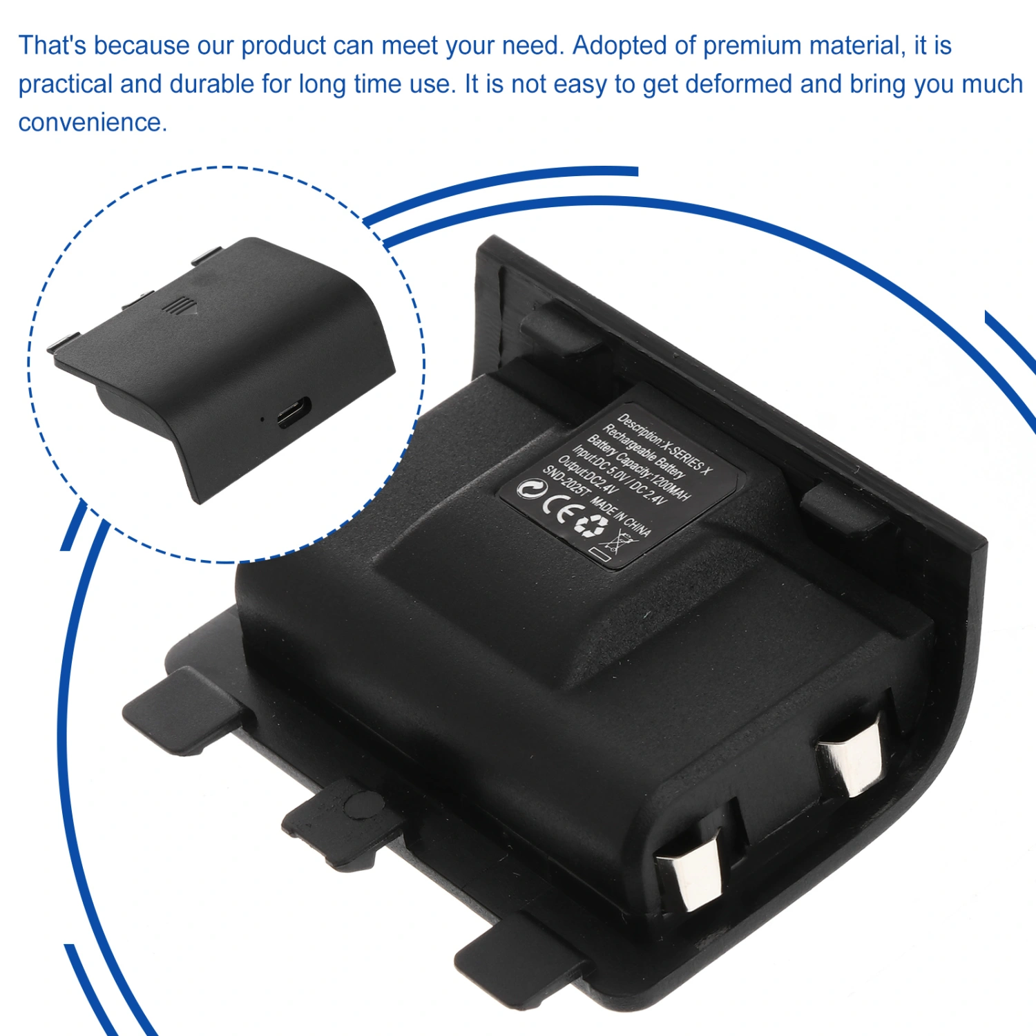 Game Controller Battery Pack Compatible for Series S/X Rechargeable Battery