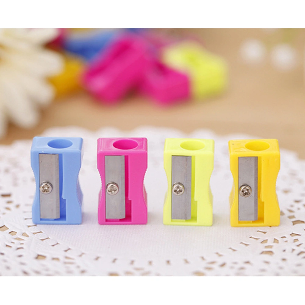 30pcs Handheld Plastic Pencil Sharpener Mini Manual Pencil Sharpener (Mixed Colors)