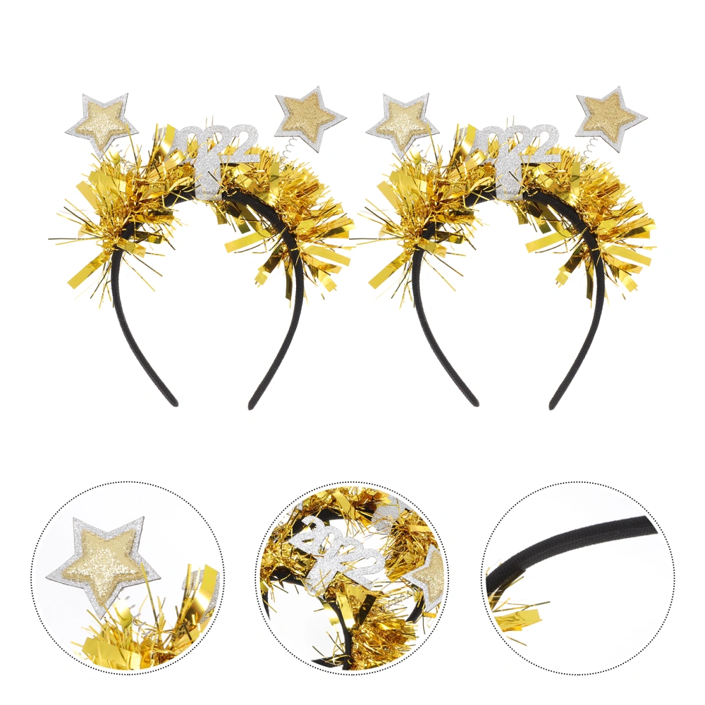 2Pcs New Year Themed Headdress Creative Star Hair Decor Festival Hair Accessory