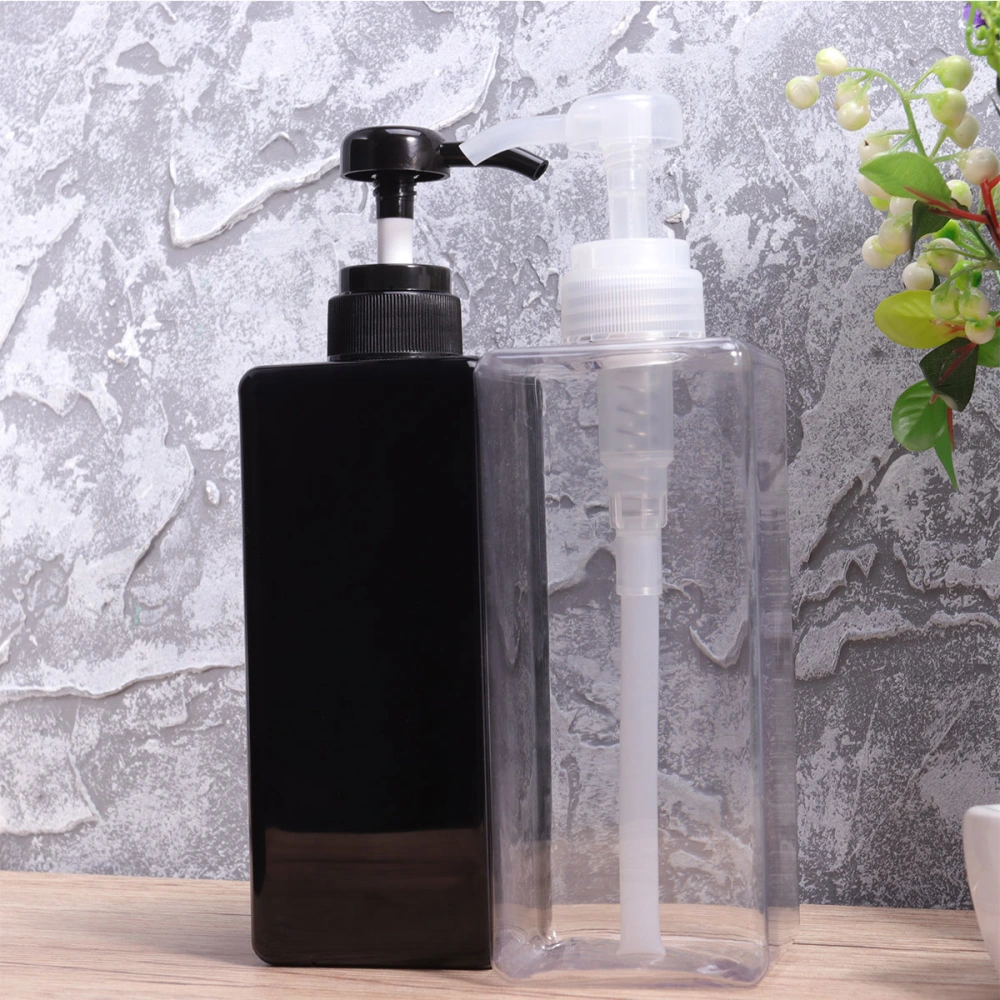 2pcs 650ml Shower Gel Bottles Containers Toiletry Bottles Refillable Shampoo Container Liquid Bottle Black and White