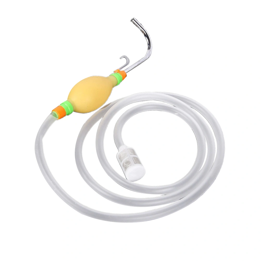 1 Set 2.1m Long Fishing Water Absorbing Device Manual Fishing Water Pump Professional Fishing Gear Fishing Accessory for Fishing Use (White+Yellow Size S)