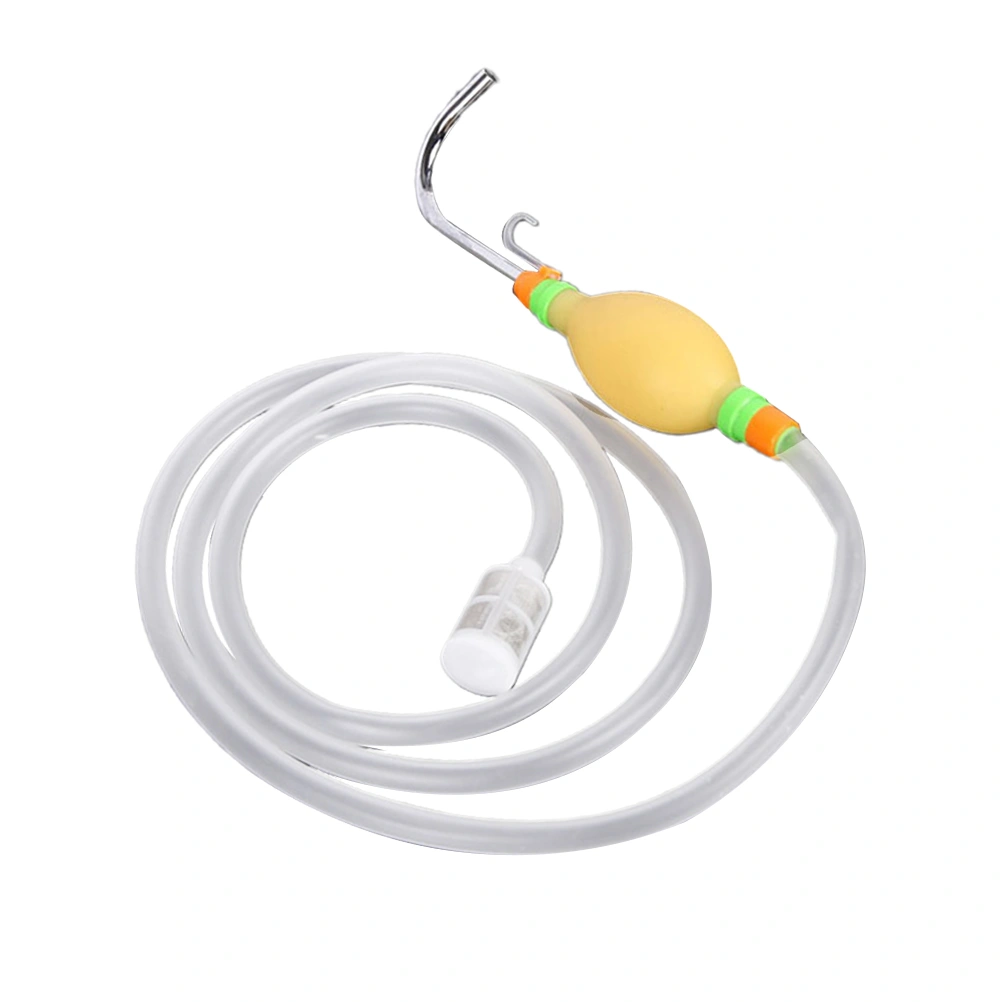 1 Set 2.1m Long Fishing Water Absorbing Device Manual Fishing Water Pump Professional Fishing Gear Fishing Accessory for Fishing Use (White+Yellow Size S)