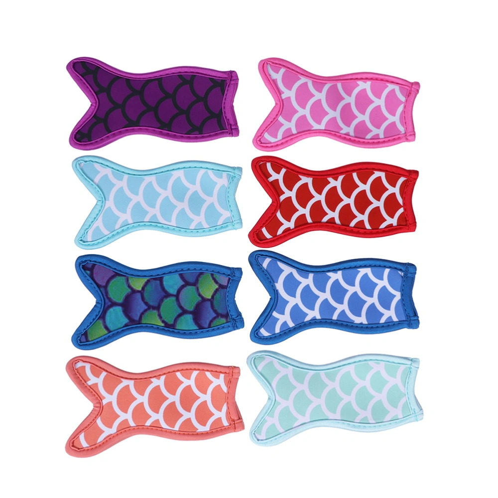 10pcs Mermaid and Shark Ice Holders Bags Freezer Ice Sleeves Covers (5 Mermaid Cover + 5 Shark Cover)