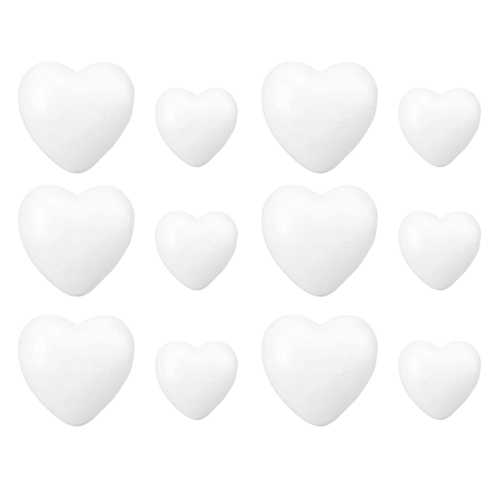 24pcs Wedding Solid Heart DIY Craft Valentine's Day Heart Model Ornament (12pcs 50mm Heart, 12pcs 85mm Heart)