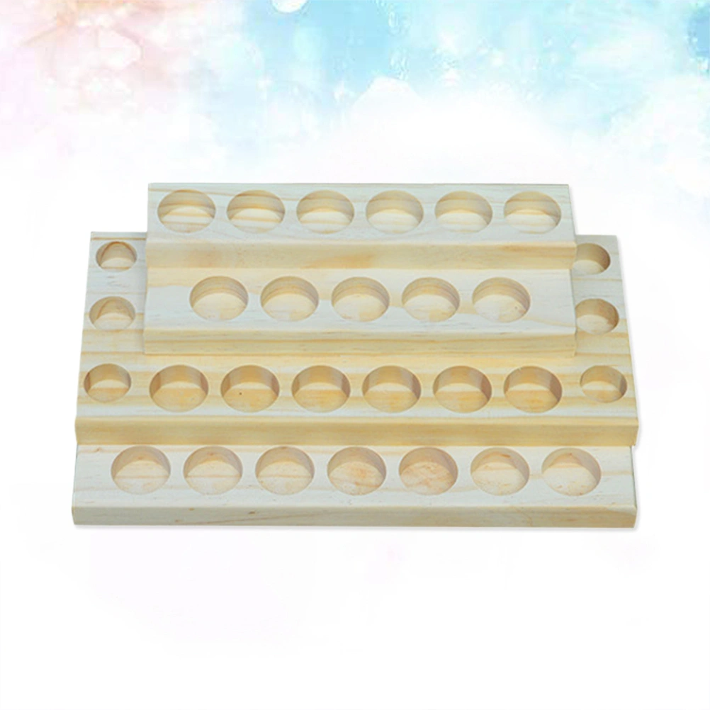 1pc 4-layer 30 Holes Wooden Essential Oil Box Aromatherapy Oil Storage Box Rotatable Display Stand Desktop Storage rack