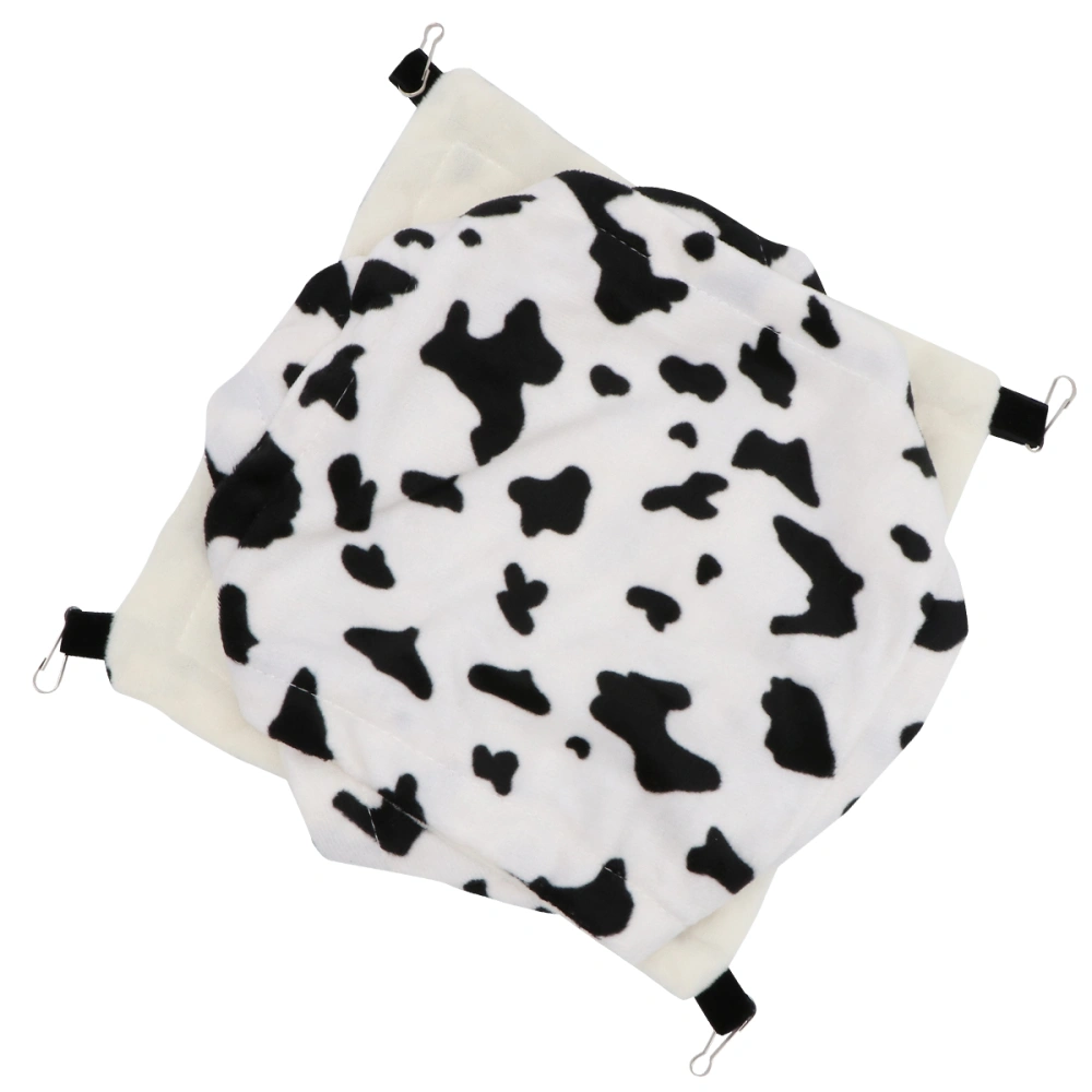 Animal Hanging Bed Plush Warm Nest Dairy Cow Texture Printed Hanging Bed Hanging Bed for Pet (Three Layers Small Size)