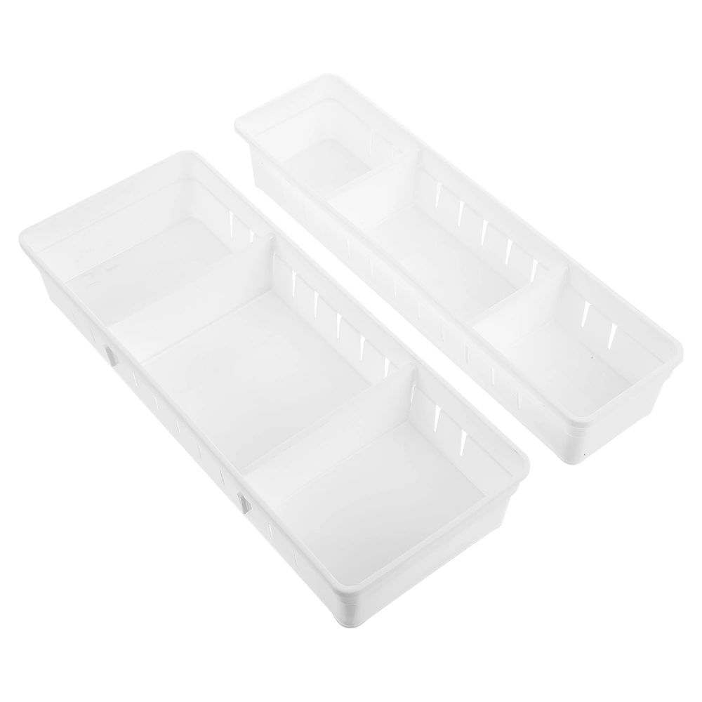 2pcs Drawer Classification Storage Boxes Kitchen Storage Cases Drawer Dividers