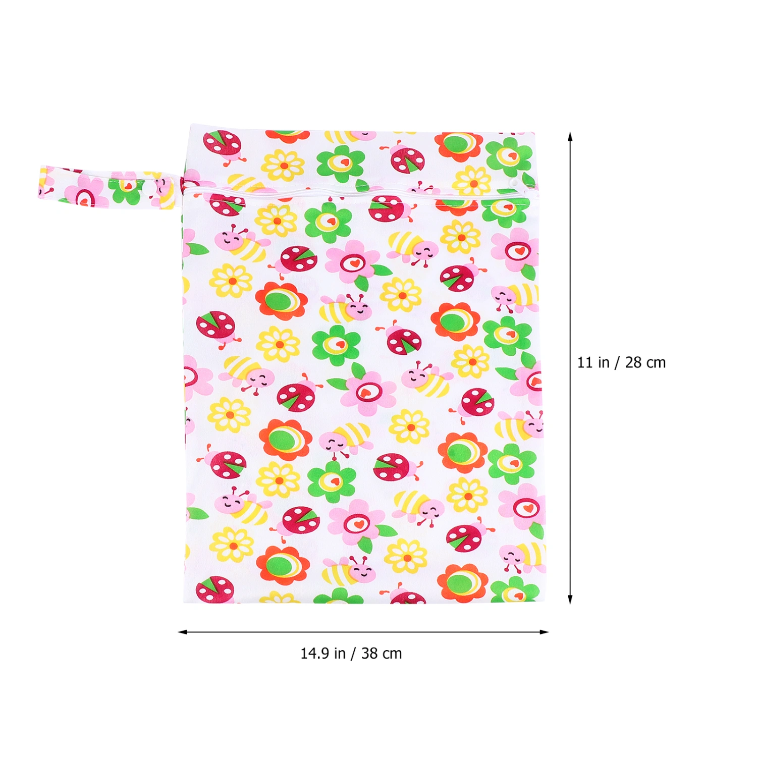 Reusable Diaper Wet Dry Bags Waterproof Baby Items Bag with Zippered Pockets