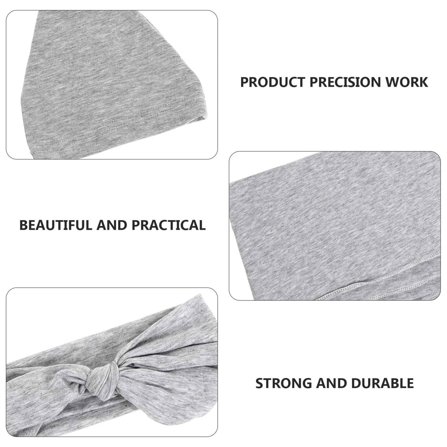 1 Set Baby Cotton Hat Newborn Swaddle Blanket Adorable Baby Headband (Grey)