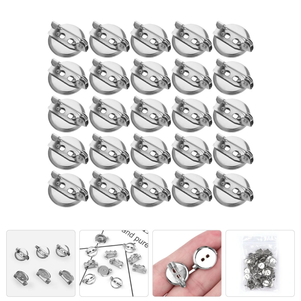 50pcs Brooch Bases Breastpin Safety Trays DIY Making Accessories Handmade Crafts