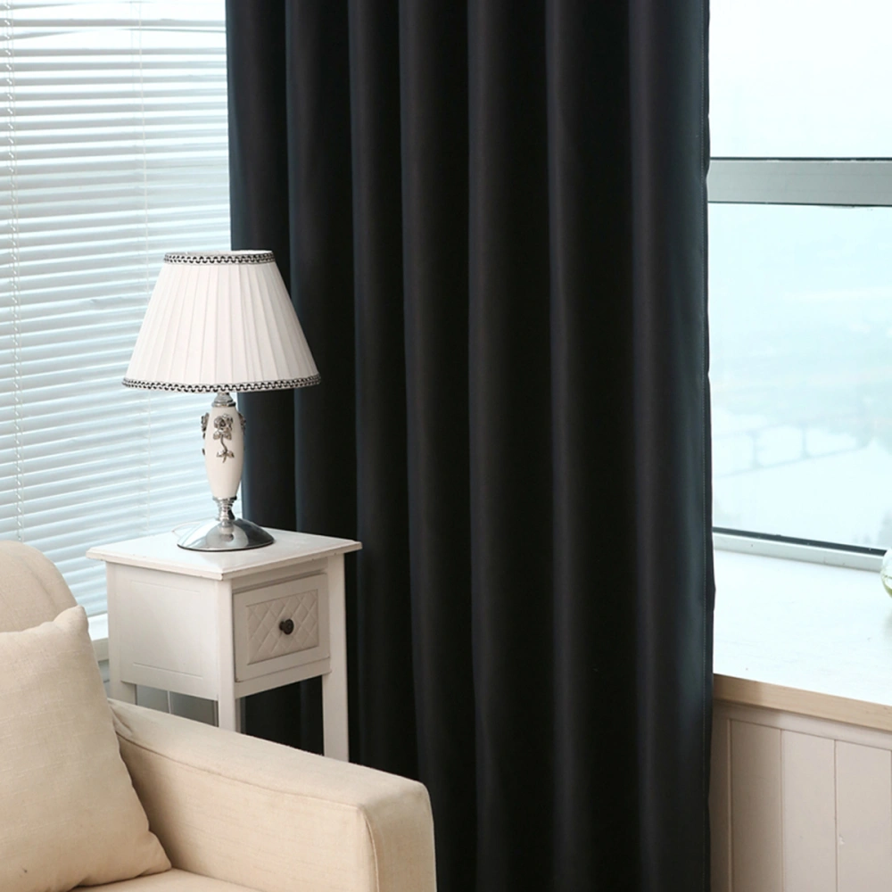 Blackout Curtain Room Thermal Insulated Grommet Darkening Drape for Bedroom Living Room 39 x 84 Inch (Black)