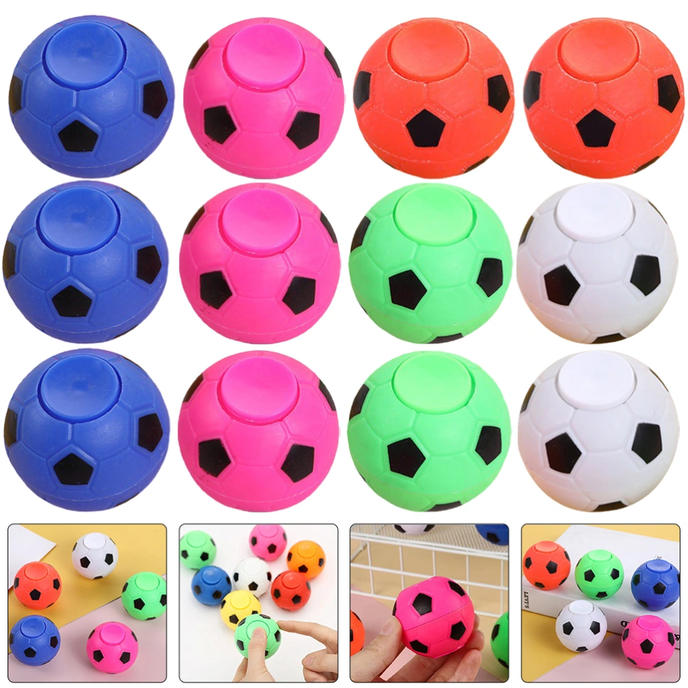 12Pcs Finger Spinners Funny Fidget Balls Football Stress Fidget Toys Soccer Finger Spinners Toys