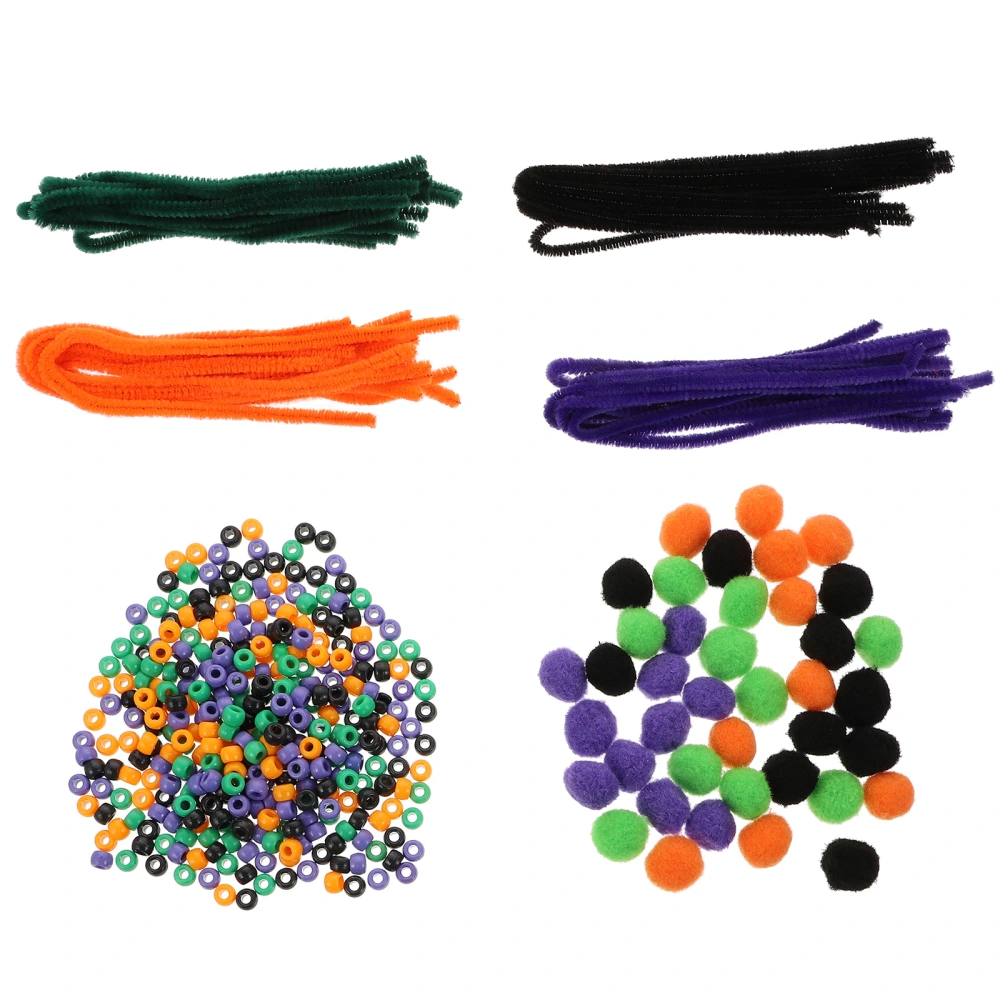 1 Set Halloween Pony Beads Decorative Colored Beads Plastic Pony Beads