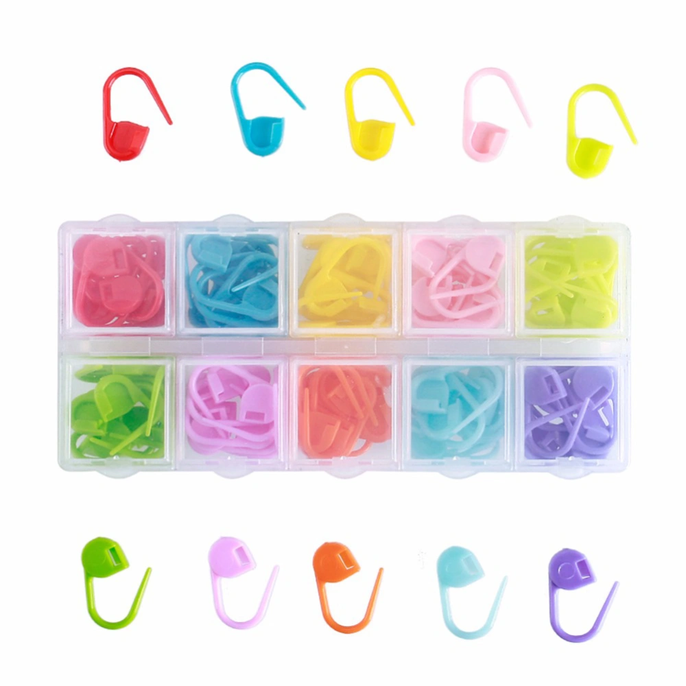 110pcs Knitting Stitch Counter Crochet Locking Stitch Markers Stitch Needle Clip Pin for DIY Sweater Scarf with 10-Grid Pack Box