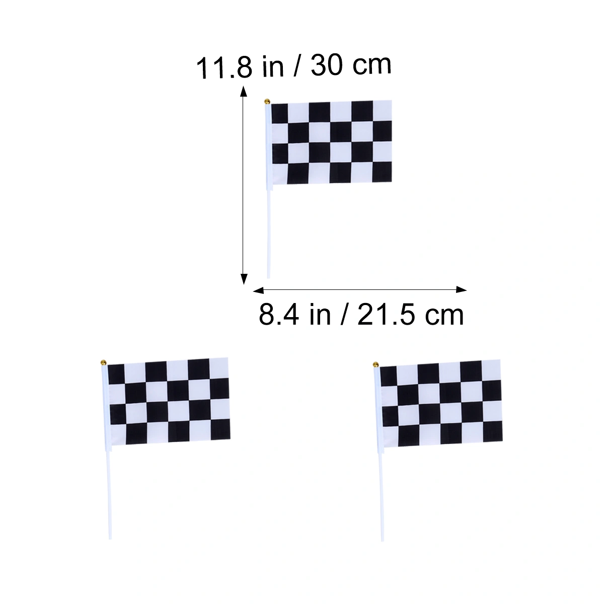 50pcs Mini Race Flags Checkered Hand Flag for Nascar Tiny Car Racing Flags (Black White)