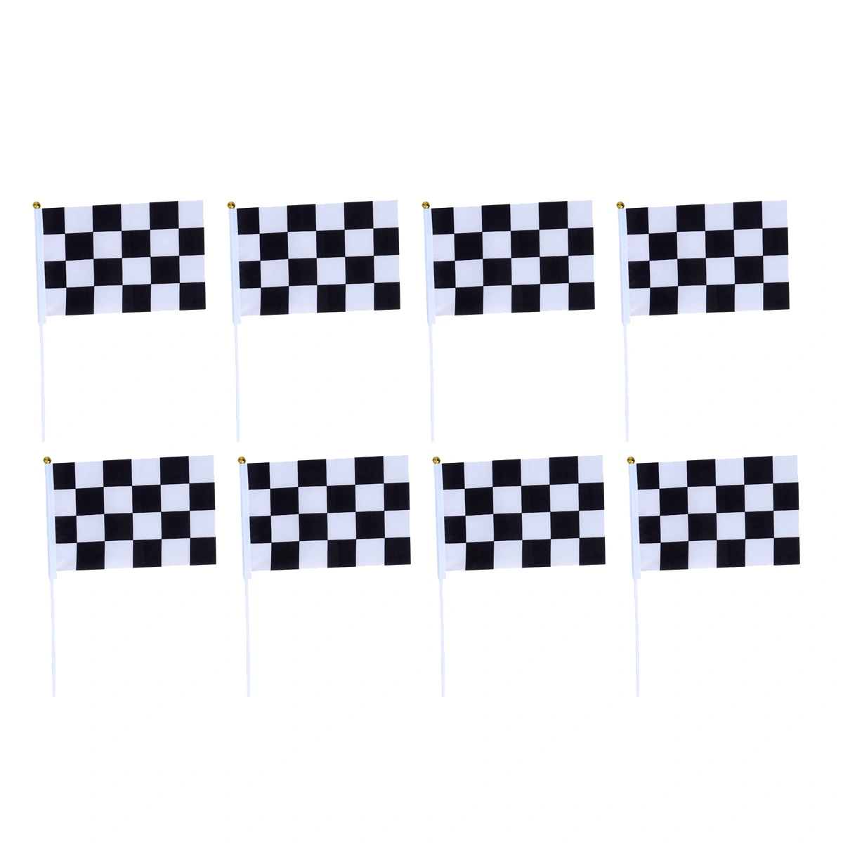 50pcs Mini Race Flags Checkered Hand Flag for Nascar Tiny Car Racing Flags (Black White)
