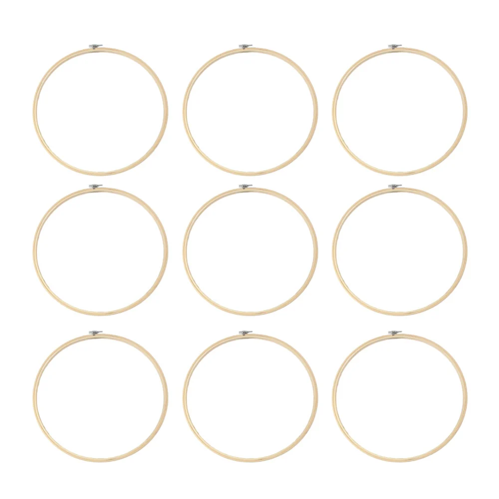 10pcs Bamboo Embroidery Circle Frame DIY Craft Cross Stitch Chinese Traditional Sewing Manual Tool (23cm)