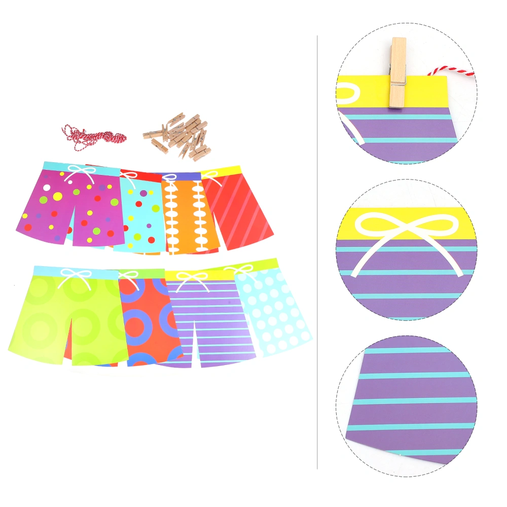 Hawaii Luau Party Swimming Shorts Banner Colorful Hanging Bunting Backdrops