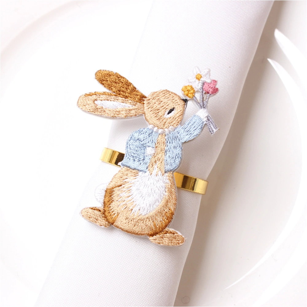 6Pcs Metal Napkin Rings Rabbit Shape Napkin Rings Chic Napkin Buckle Table Decor