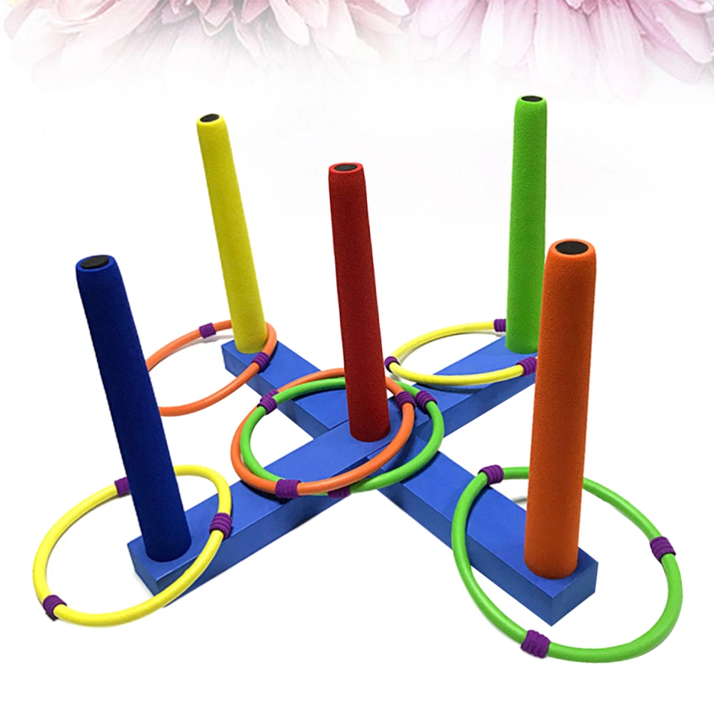 1PC EVA Throwing Ring Toy Funny Ring Toss Game Toy Colorful Throwing Ring Toy Creative Interactive Toss Ring Toy Early Educational Throwing Game Toys for Kids Playing (Random Color Sticks)