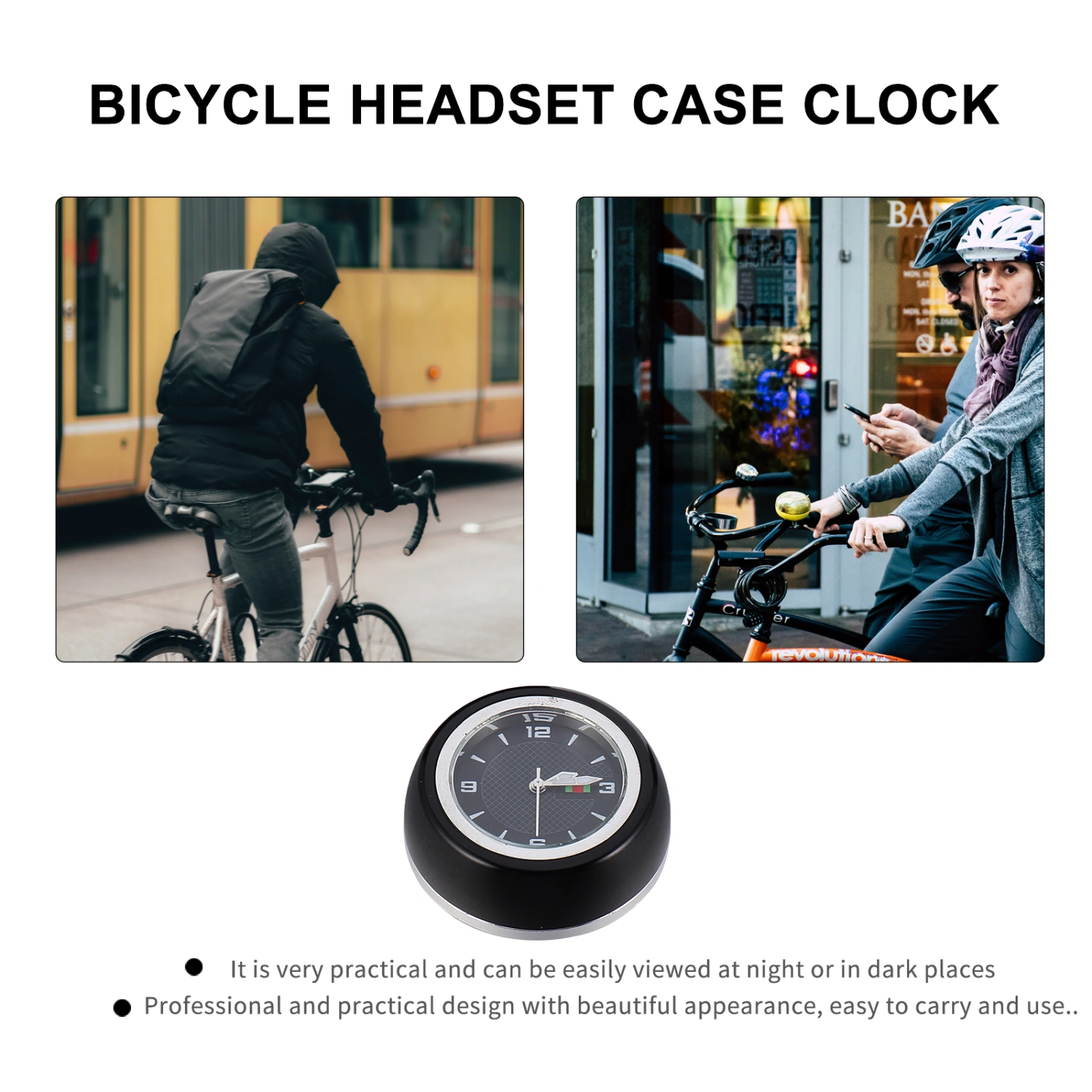 Road Bike Headset Stem Watch Cycling Head Accessorices Bike Headset Cover Clock