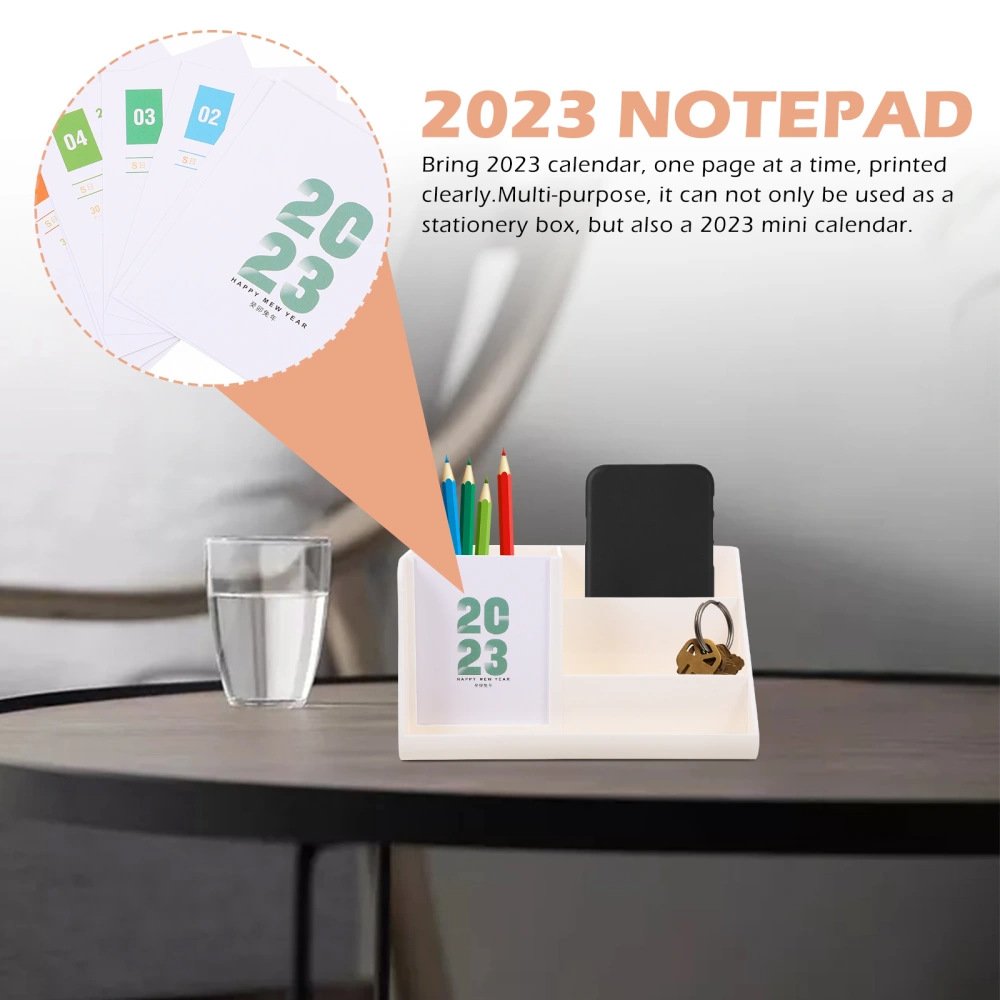 Plastic Notepad Storage Box Desk Calendar Stand Calendar Sundries Storage Box