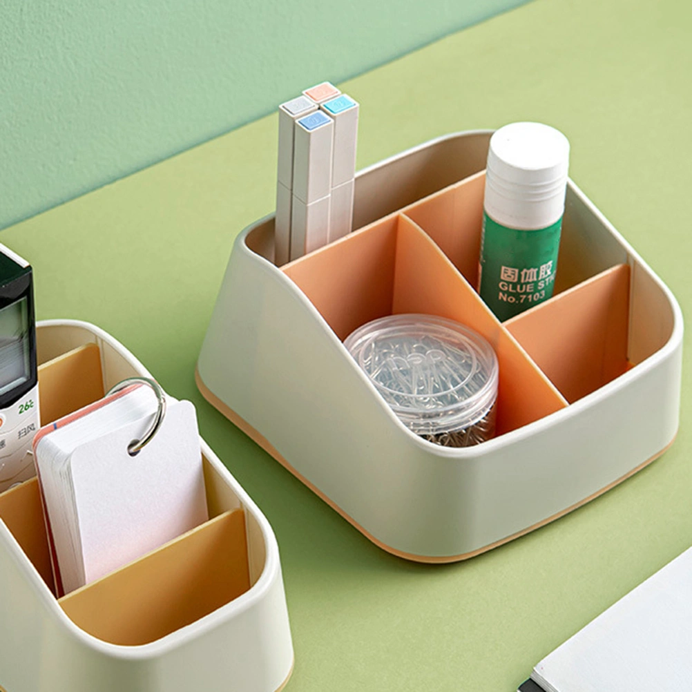 Table-top Organizing Box Household Stationery Box Multi-functional Box (Yellow)