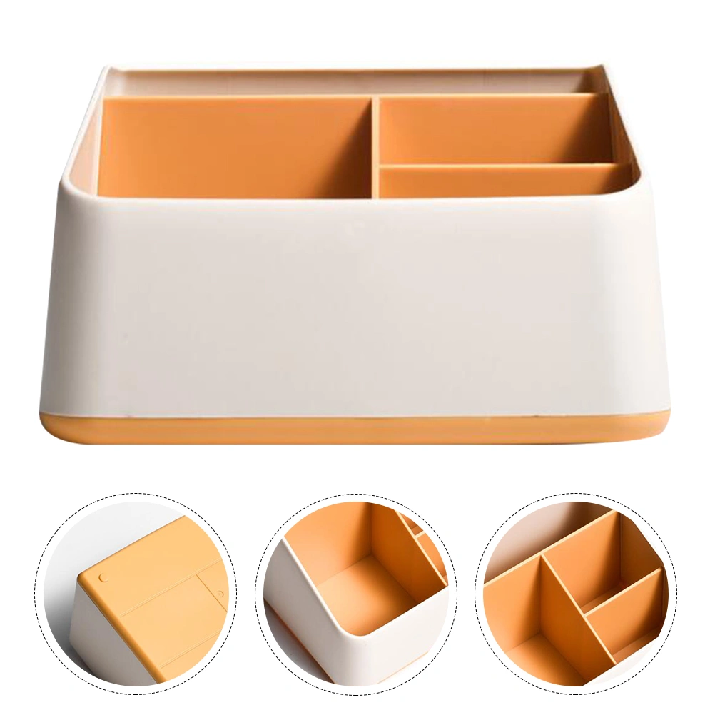 Table-top Organizing Box Household Stationery Box Multi-functional Box (Yellow)