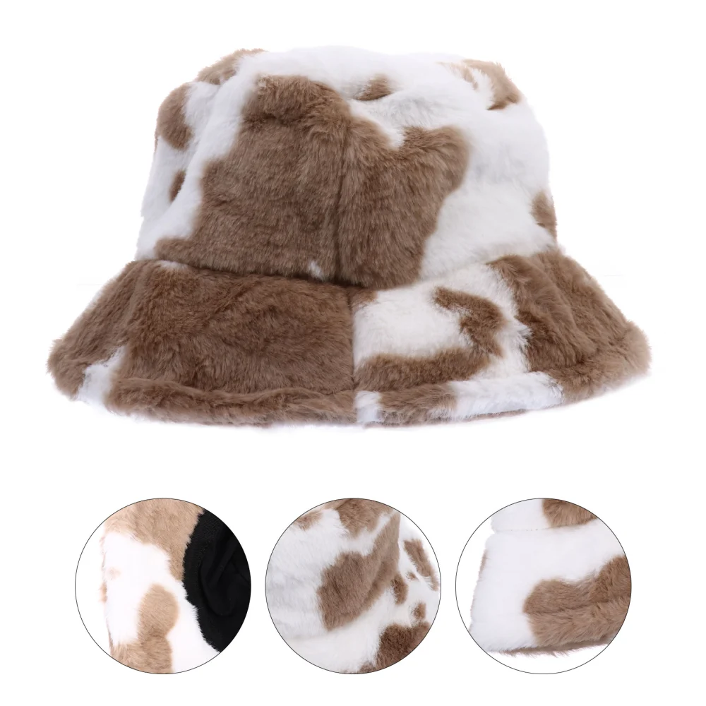 1pc Stylish Furry Bucket Hat Fashion Winter Warmer Fisherman Lovely Warm Hat