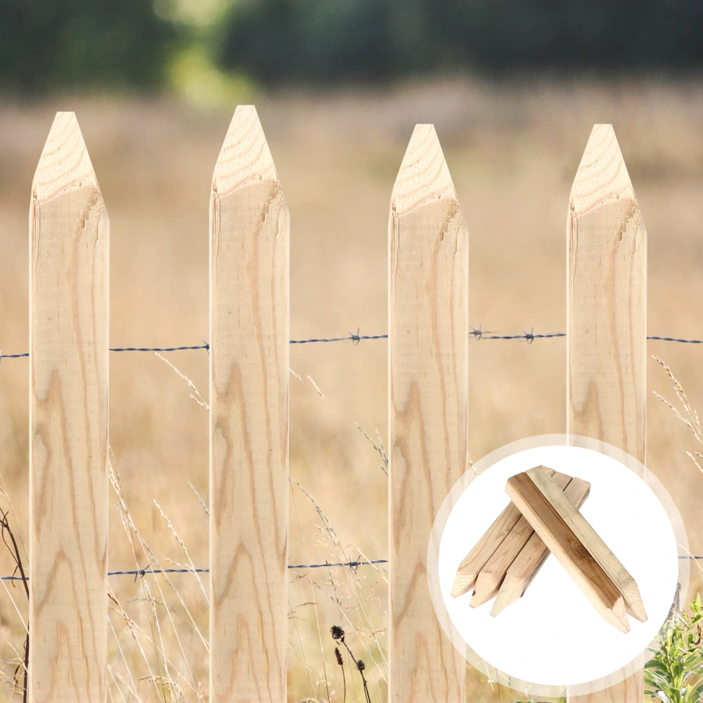 5Pcs Durable Building Measurement Wooden Stakes Garden Fence Decoration