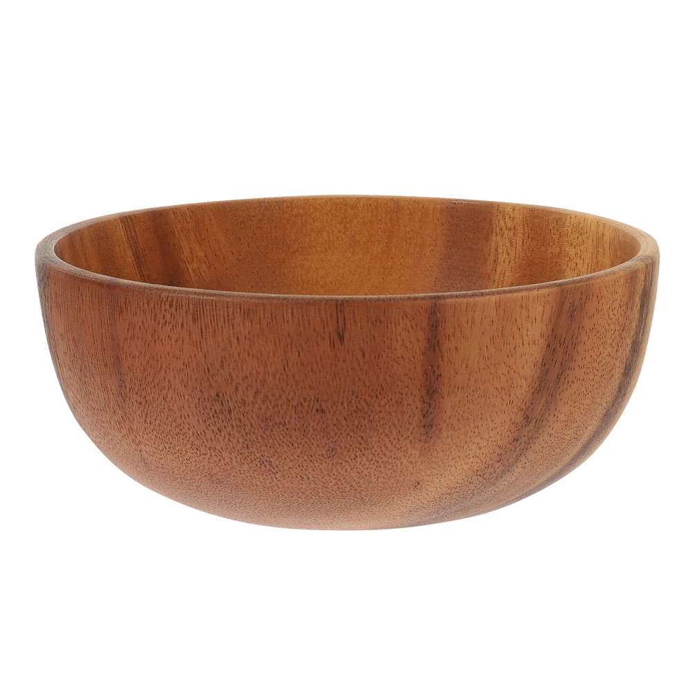 Natural Wood  Bowl Round Bowl Wooden Salad Bowl Fruit Storage Bowl Snack Bowl