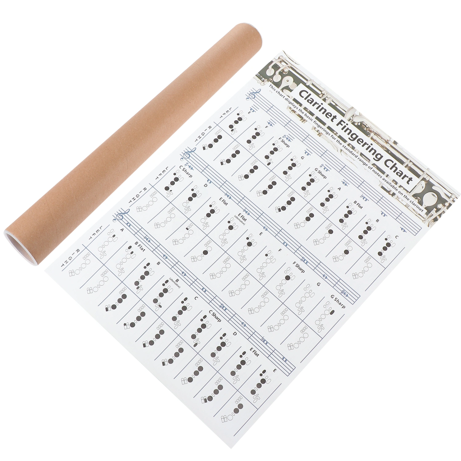 1pc Clarinet Finger Guide Chart Useful Clarinet Chord Chart for Clarinet Beginners