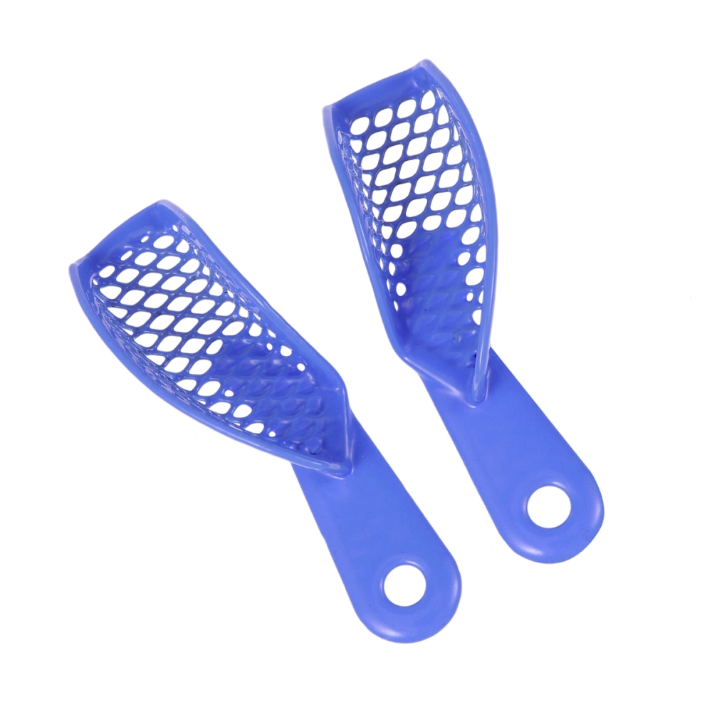 2pcs Dental Disposable Trays Plastic Impression Trays Dental Materials Dual Arch Tray (Blue, BK)