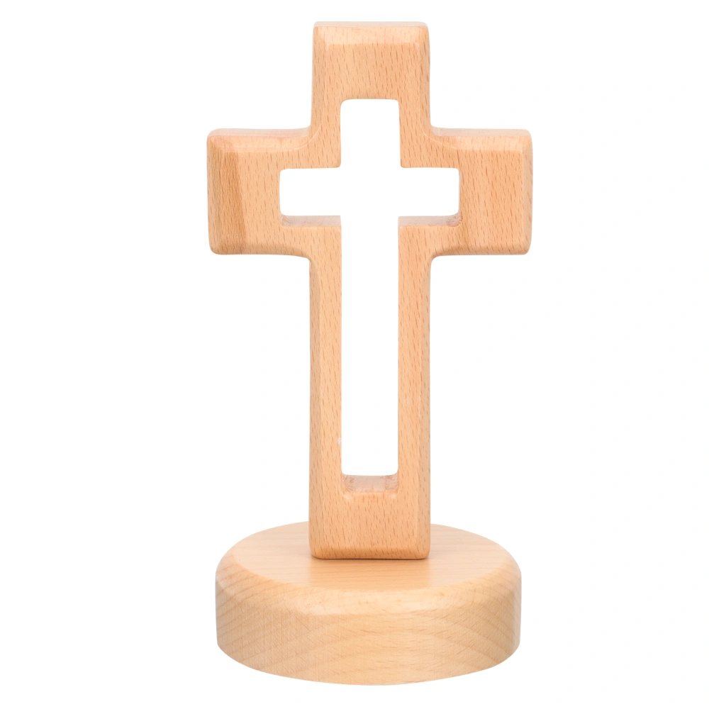 1 Set Simple Wood Cross Shape Adorn for Home Decor Wooden Cross Ornament for Home