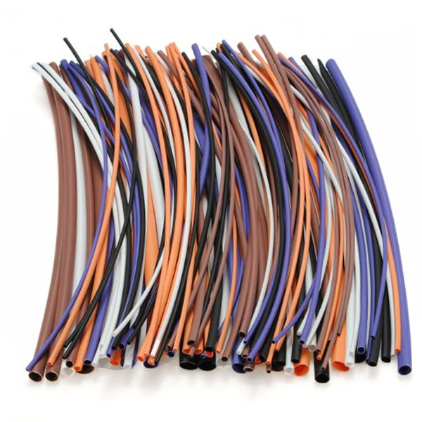 100pcs 5 Colors 6 Sizes Assortment Ratio 2:1 Polyolefin Heat Shrink Tubing Tubes Sleeving Wrap Wires