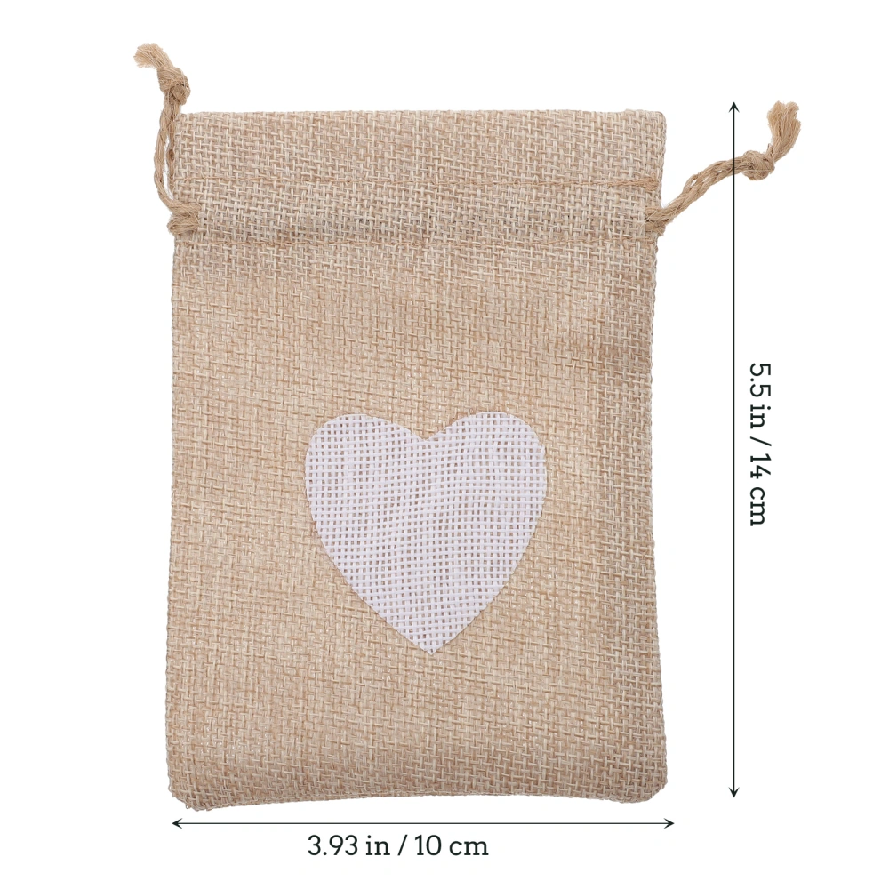 10pcs Candy Pouch Linen Drawstring Wrapping Bags Wedding Gift Bags Snack Pouch