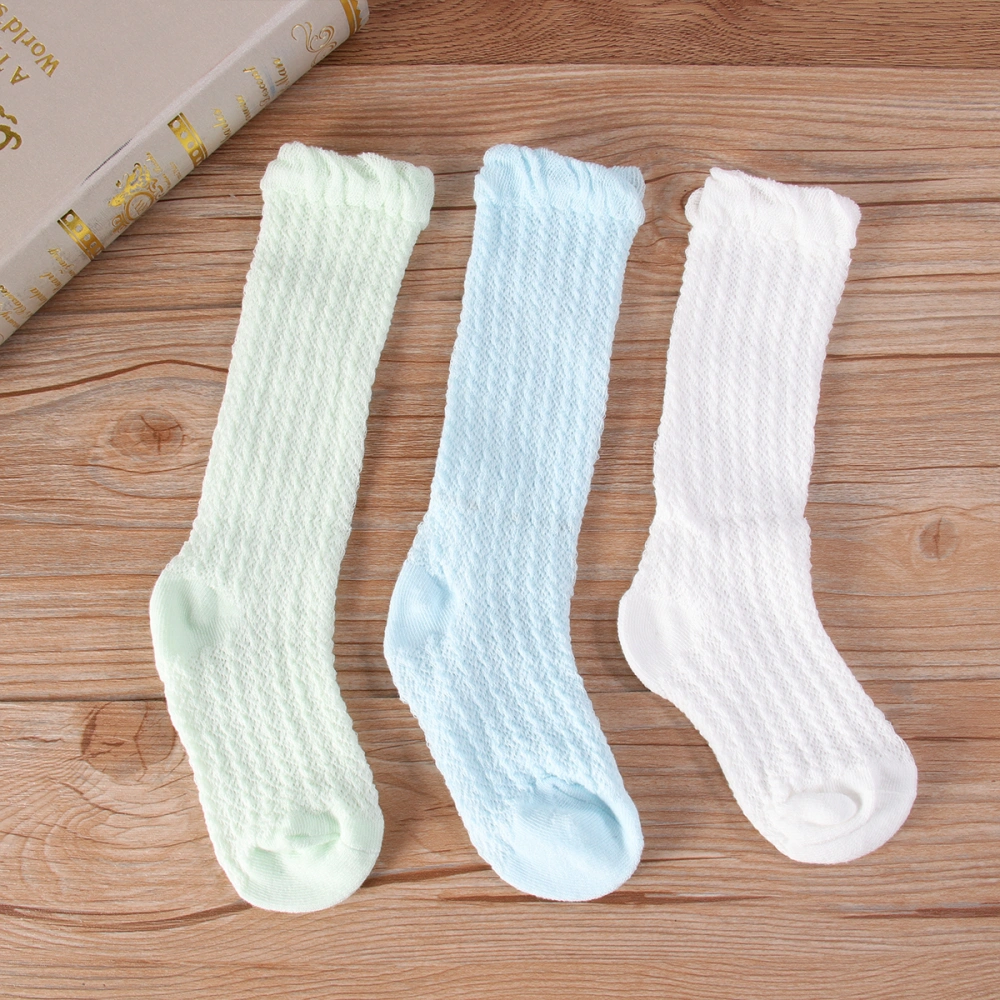 3 Pairs Baby Long Stockings Socks Mosquito Net Socks Summer Socks Anti-mosquito Long Sock Breathable for Baby (Assorted Color Baby Boys Style 0-1 Years Old)