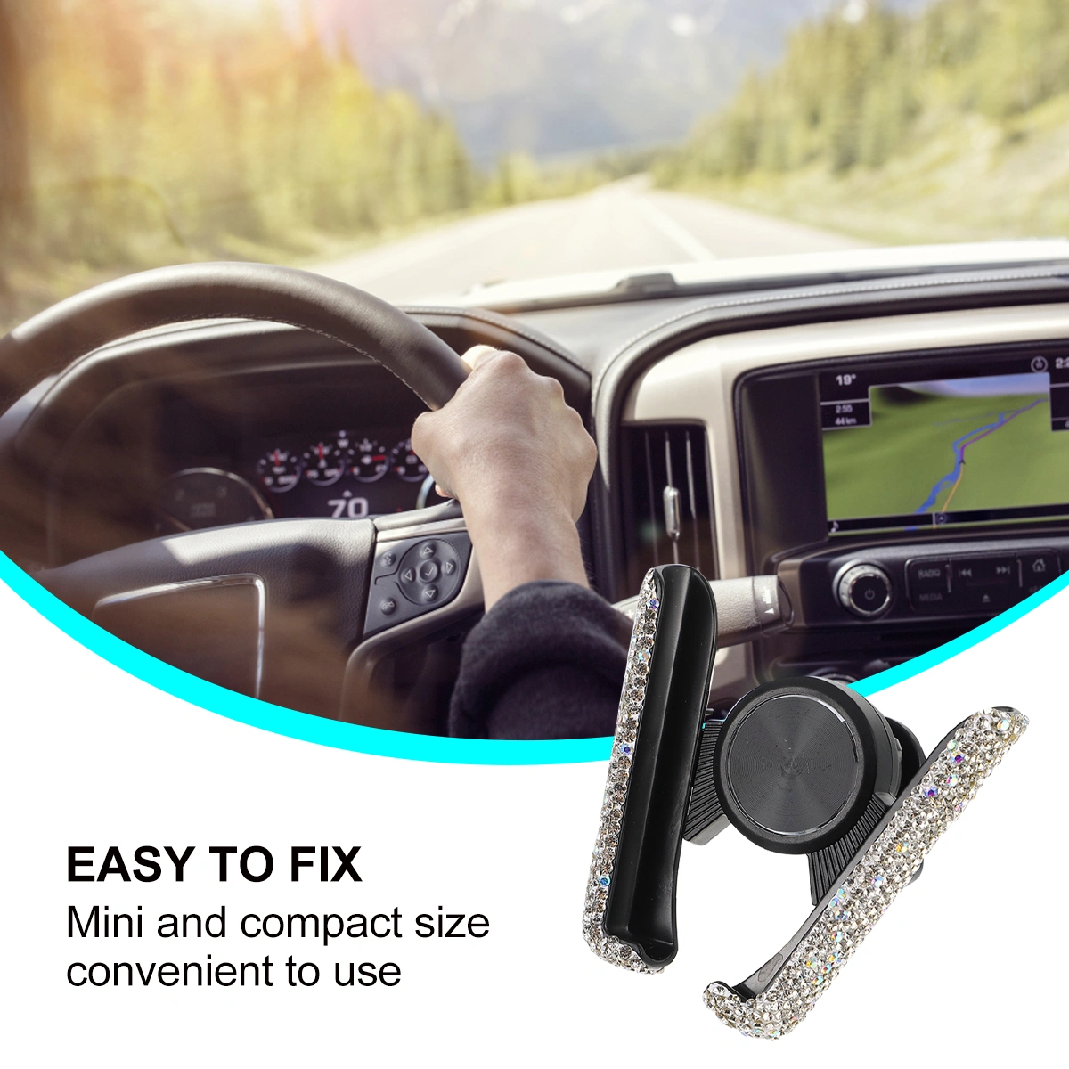 Car Phone Mount Rhinestone Air Vent Phone Mount Holder Phone Bracket Support
