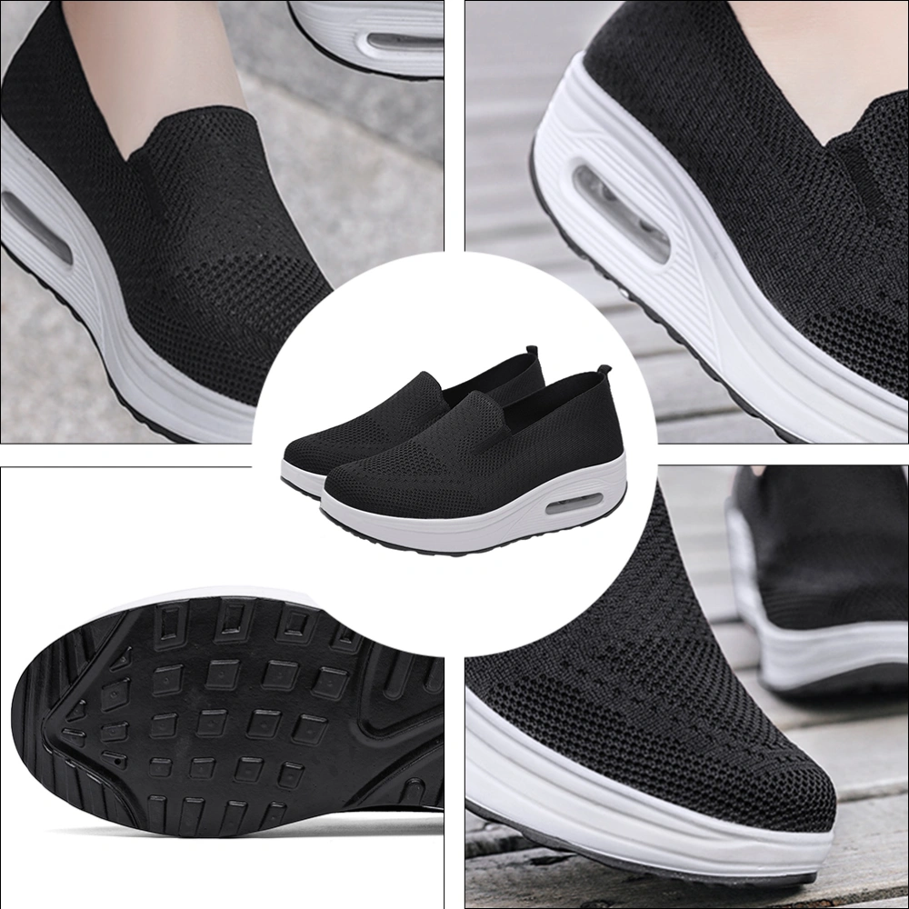 1Pair Woman Sports Mesh Shoes Breathable Relaxation Slugged Bottom Sneakers