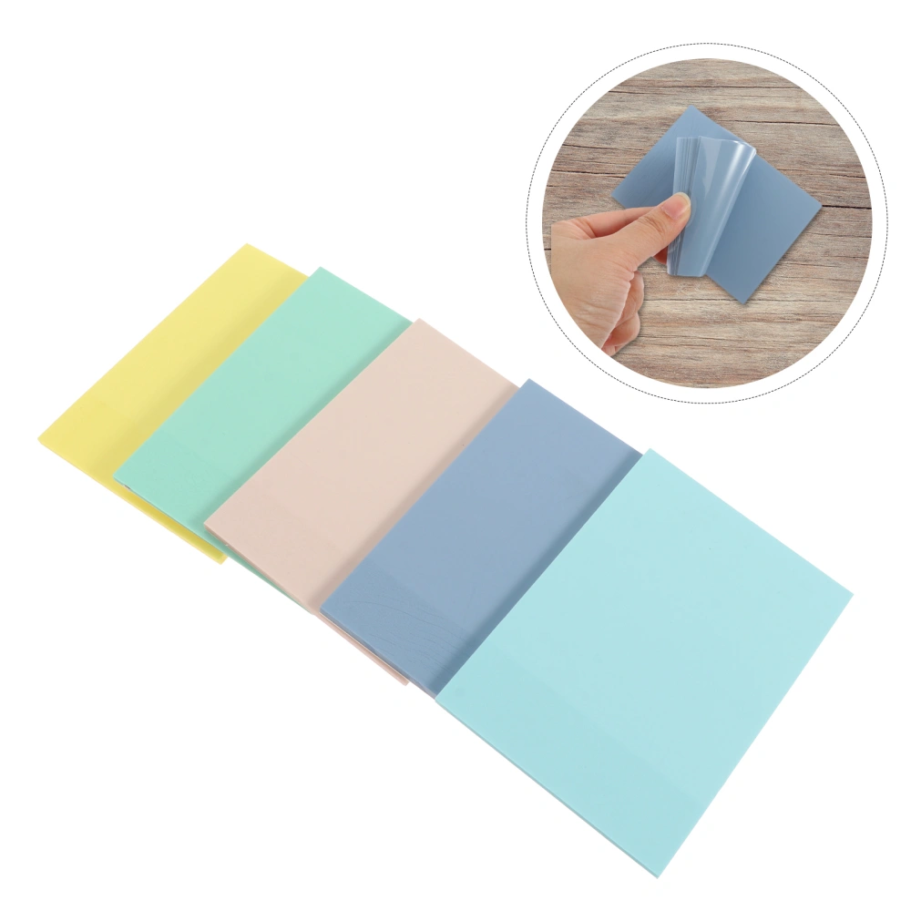 5pcs Adhesive Memo Message Papers Transparent Memo Message Stickers Note Pads