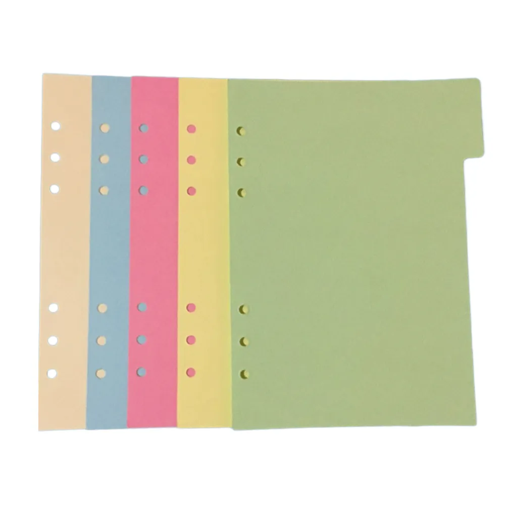 5pcs of One Set A6 Colorful Index Page Classified Lables Paper Tab Dividers for Office Notebook School (Lightish)