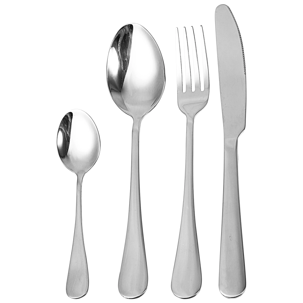 4PCS/Set Stainless Steel Dinner Set Thicken Dinnerware Cutlery Set Dinner Classic Fork Spoon Western Dining Tableware