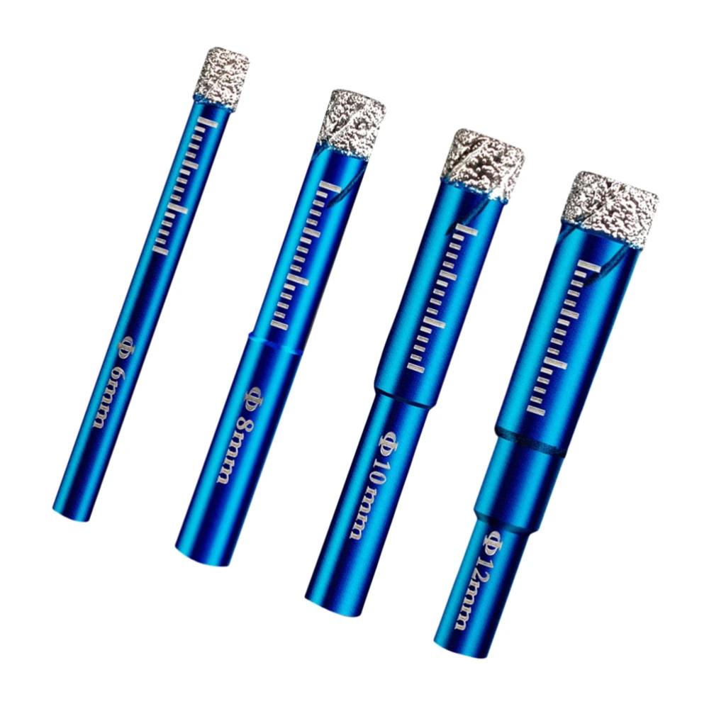 4Pcs Vitrified Ceramic Floor Tile Drilling Bit Granite Marble Hole Opener Glass Ceramic Dry Punch Drill Blue