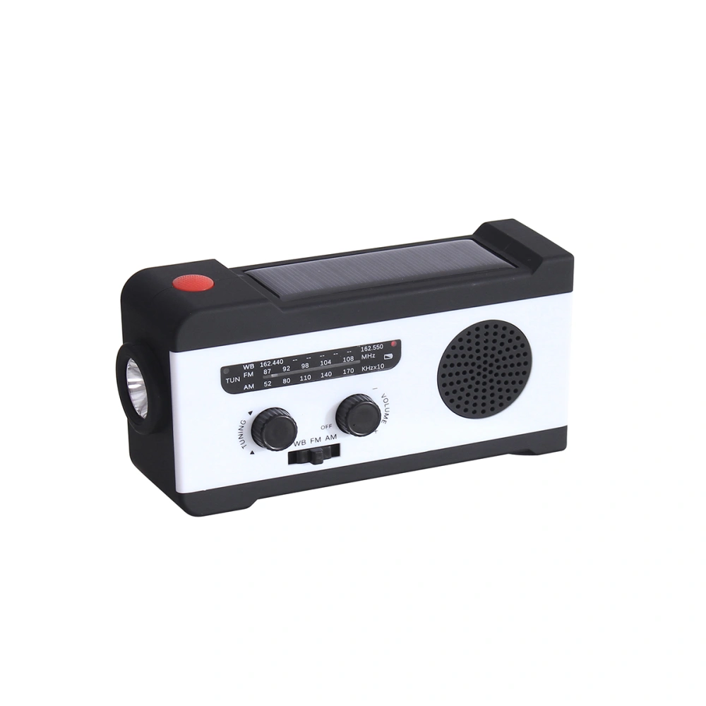 Portable Radio FM Receiver Emergency Radio with Digital Alarm Clock FM Radio FM Receiver (White)