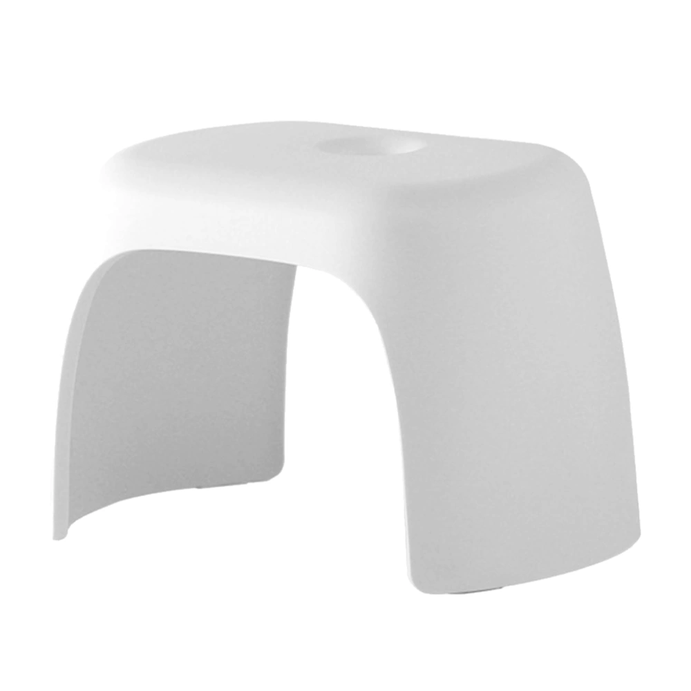 1pc Plastic Stool Small Stool Lightweight Footstool Portable Household Plastic Stool for Baby Kids Children (White)