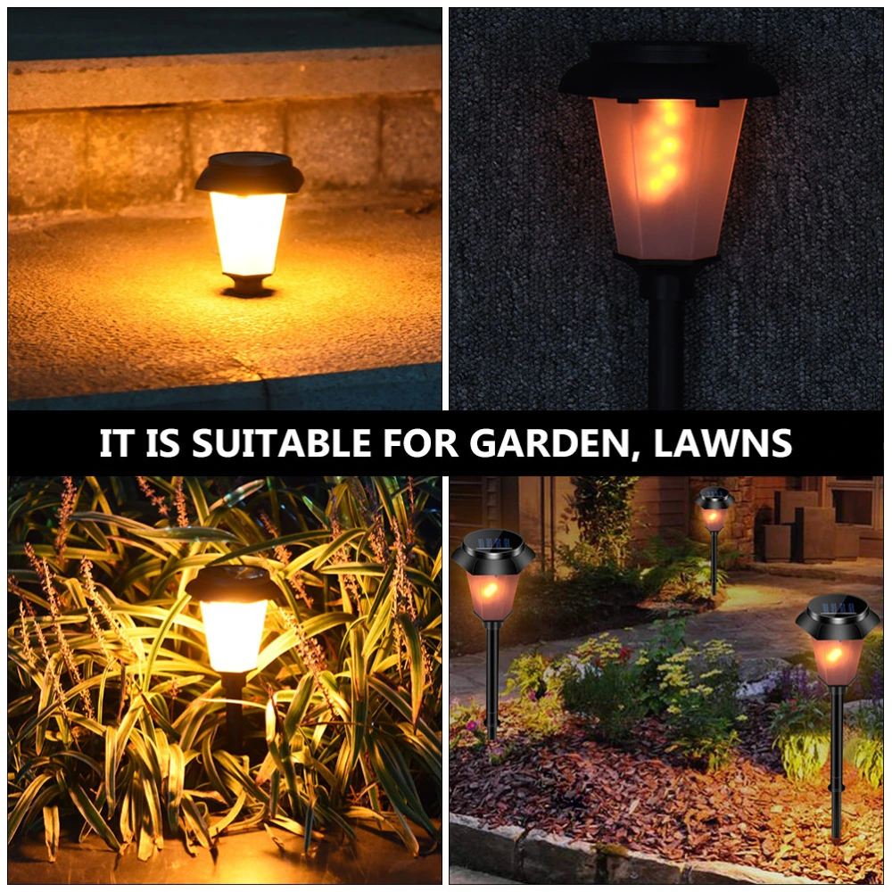 1Pc Solar Lamp Outdoor Garden LED Light Flame Lamp Countryside Lawn Lamp