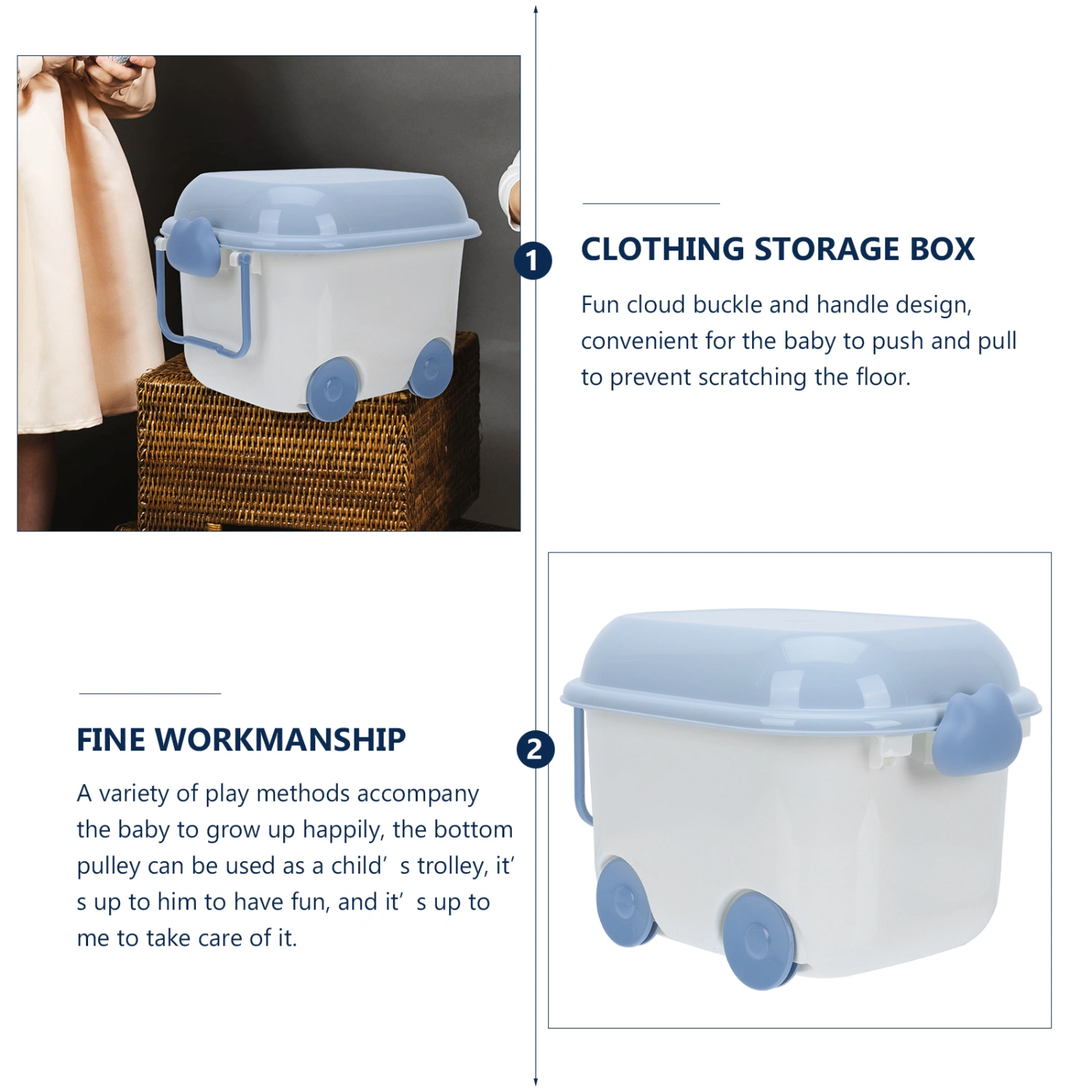 1Pc Multi-functional Storage Box Sundries Storage Case Portable Toy Storage Box