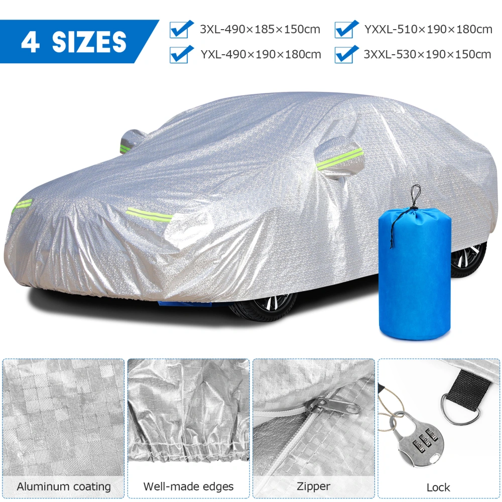 1pc Car Clothing Car Cover Car Summer Winter Protective Cover Sun UV Rain Car Shade(Size YXXL)