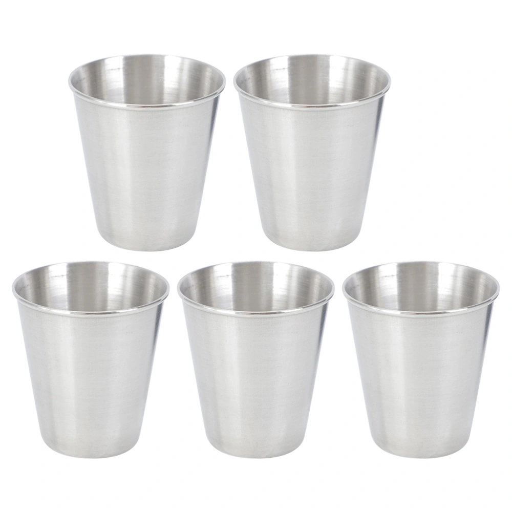 5Pcs Stainless Steel Wine Cups Household Shot Cups Portable Wine Cups Camping Shot Cups