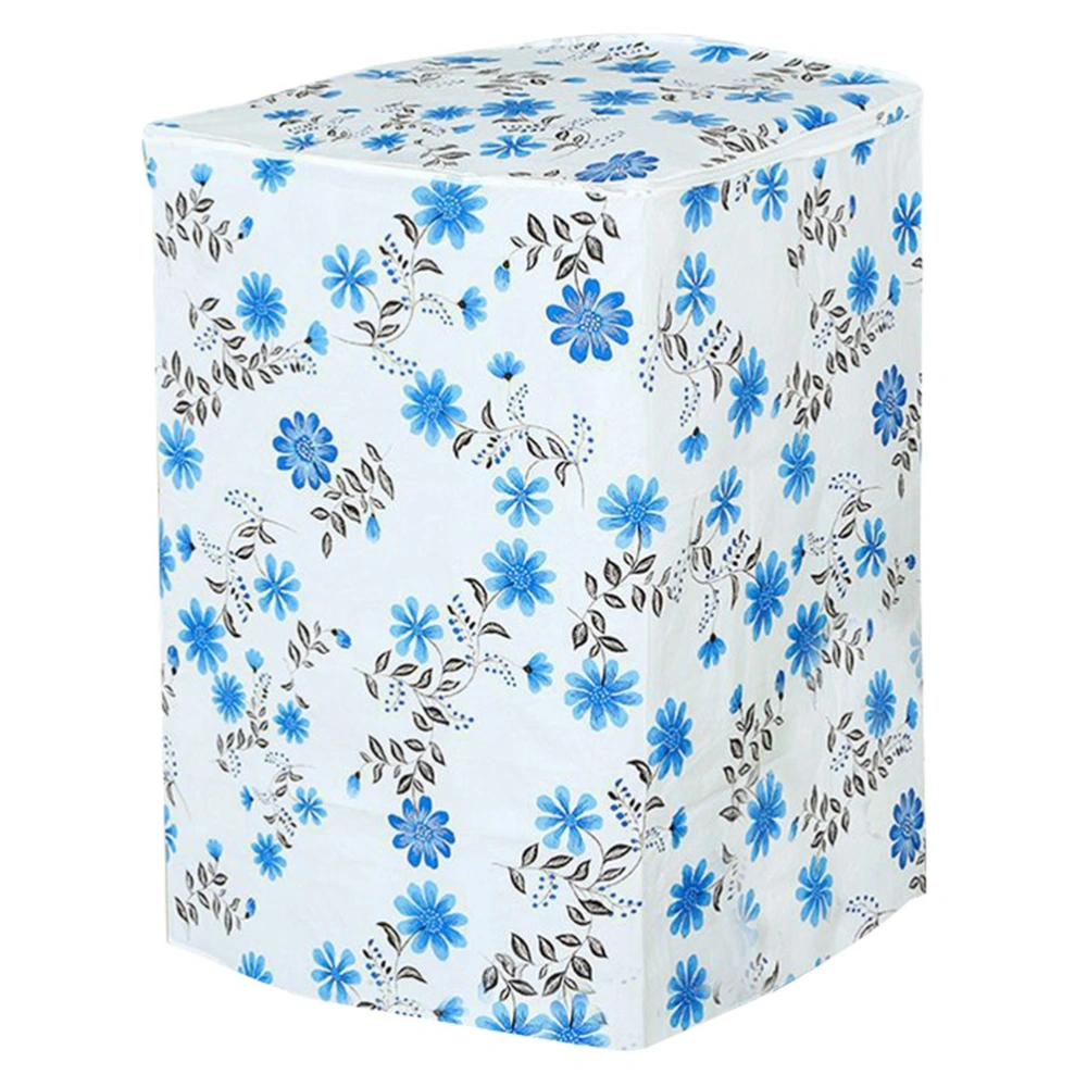 Waterproof Washing Machine Cover Flower Pattern Dust Proof Covers(Blue Flowers)